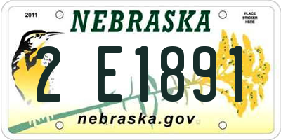 NE license plate 2E1891