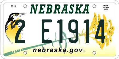 NE license plate 2E1914