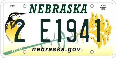 NE license plate 2E1941