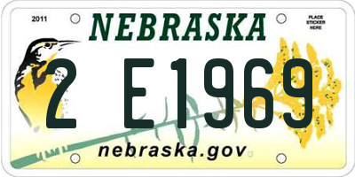 NE license plate 2E1969
