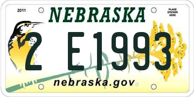 NE license plate 2E1993