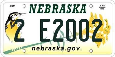 NE license plate 2E2002