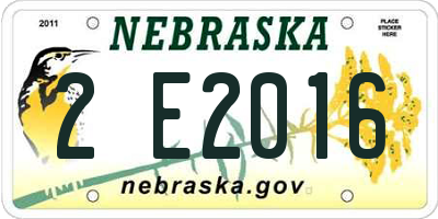 NE license plate 2E2016