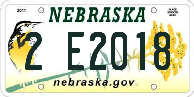 NE license plate 2E2018