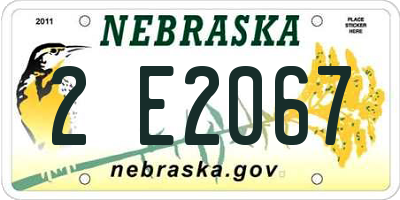 NE license plate 2E2067