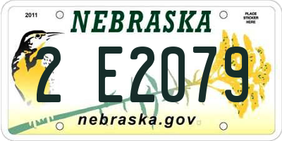 NE license plate 2E2079