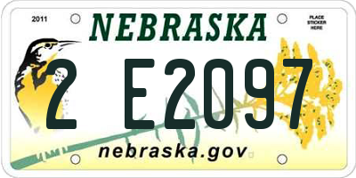 NE license plate 2E2097