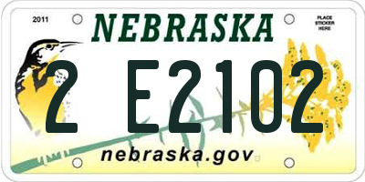 NE license plate 2E2102