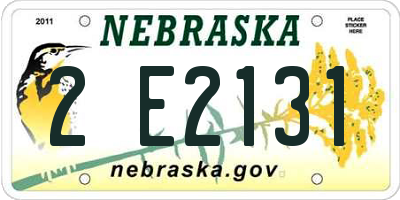 NE license plate 2E2131