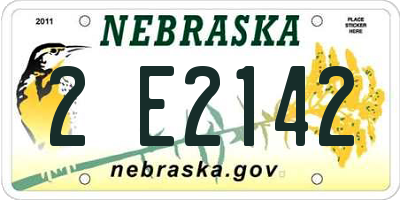 NE license plate 2E2142