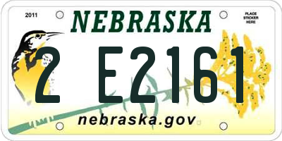 NE license plate 2E2161
