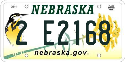 NE license plate 2E2168
