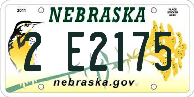 NE license plate 2E2175