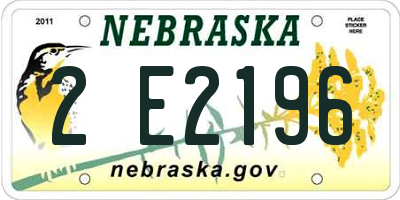 NE license plate 2E2196