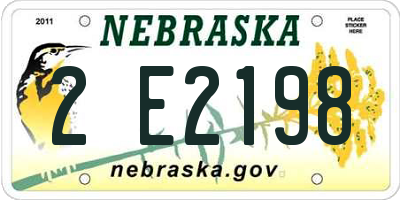 NE license plate 2E2198