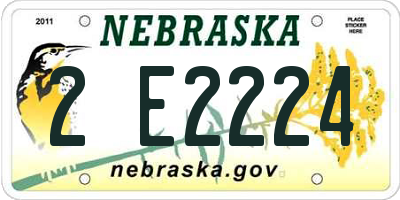 NE license plate 2E2224