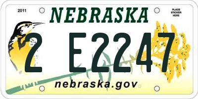 NE license plate 2E2247