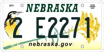 NE license plate 2E2271