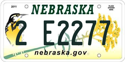 NE license plate 2E2277