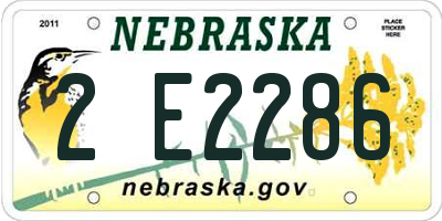 NE license plate 2E2286