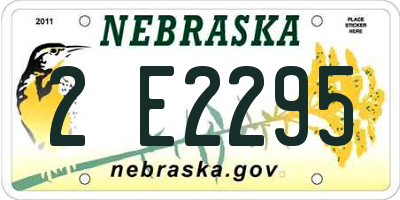 NE license plate 2E2295