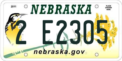 NE license plate 2E2305