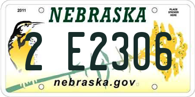 NE license plate 2E2306