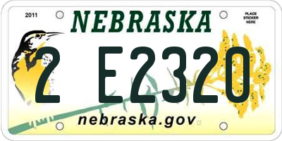 NE license plate 2E2320