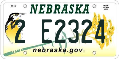 NE license plate 2E2324