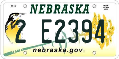 NE license plate 2E2394