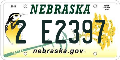 NE license plate 2E2397
