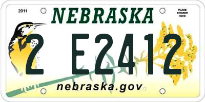NE license plate 2E2412