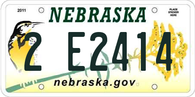 NE license plate 2E2414