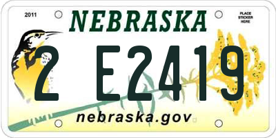 NE license plate 2E2419