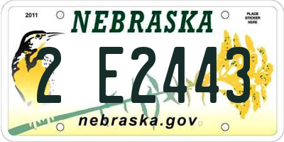 NE license plate 2E2443