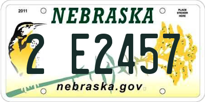 NE license plate 2E2457