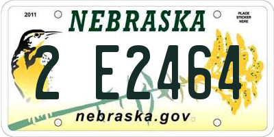 NE license plate 2E2464