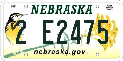 NE license plate 2E2475