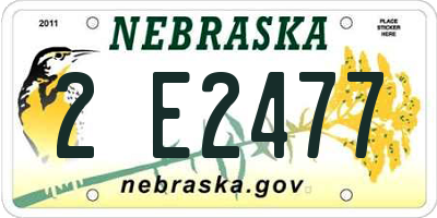 NE license plate 2E2477