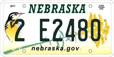 NE license plate 2E2480