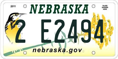 NE license plate 2E2494