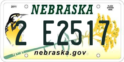 NE license plate 2E2517
