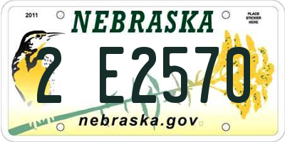 NE license plate 2E2570