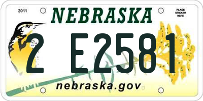 NE license plate 2E2581
