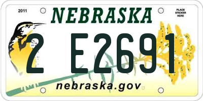 NE license plate 2E2691