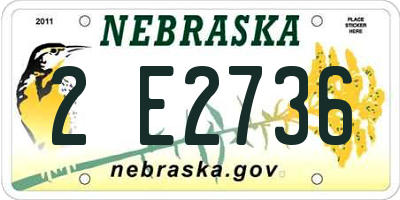 NE license plate 2E2736