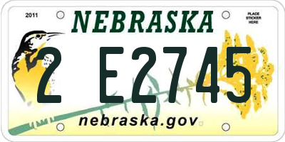 NE license plate 2E2745