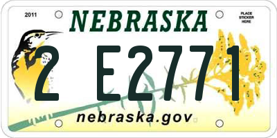 NE license plate 2E2771