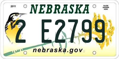 NE license plate 2E2799