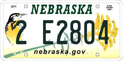 NE license plate 2E2804